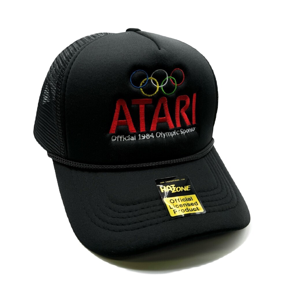 Retro LA Games Atari Sponsor Mesh Trucker Snapback (Black)